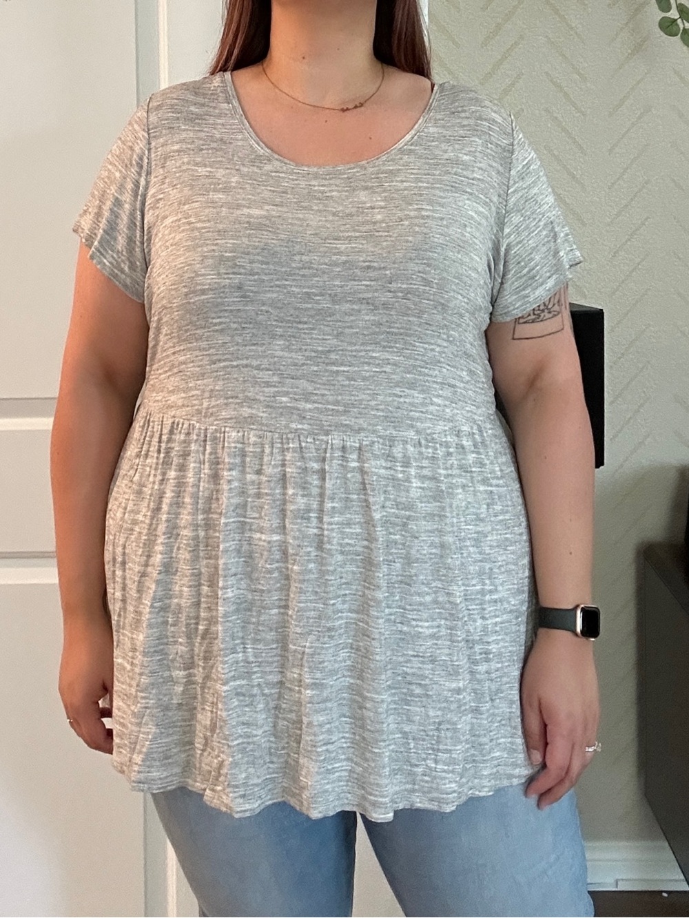 OLD NAVY - Gray Jersey Babydoll Style Tee